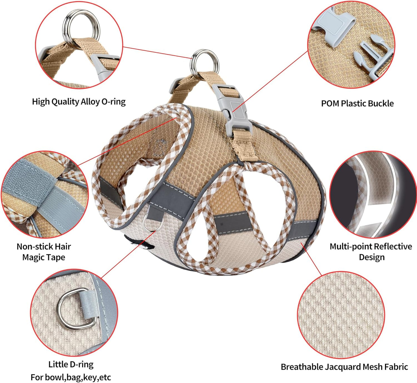 Breathable jacquard fabric texture on ultra small dog comfort vest