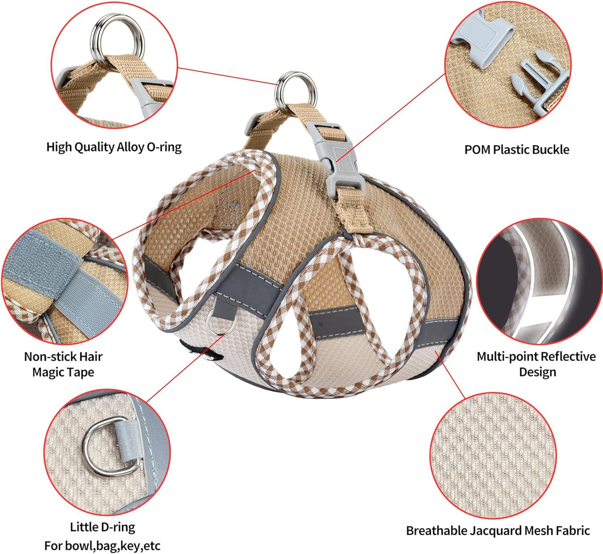 Breathable jacquard fabric texture on ultra small dog comfort vest