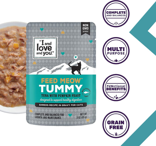 Premium imported grain free shredded wet cat food for digestive support