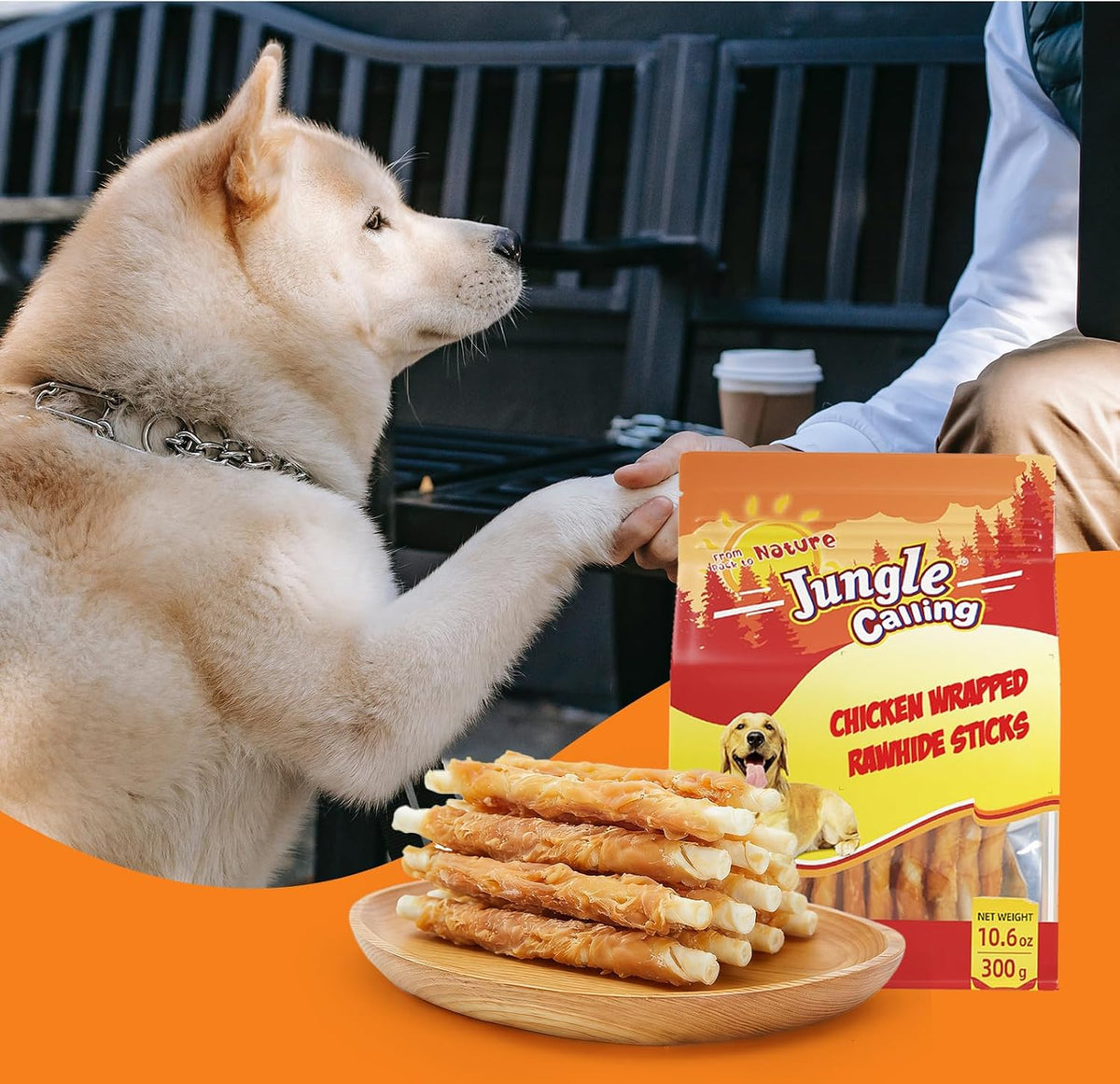 Jungle Calling Dog Treats, Chicken Wrapped Rawhide Sticks for Dogs, Grain-Free Natural Small Dogs Training Treats, Pet Chew Snacks,10.6 oz - Image 10