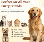 Ulroyda professional pet perfume bottle next to vanilla and coconut graphics.