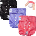 Pet Soft Washable Female Diapers (3 Pack) Female Dog Diapers, Comfort Reusable Doggy Diapers for Girl Dog in Period Heat (Bloom, XS) - Image 9