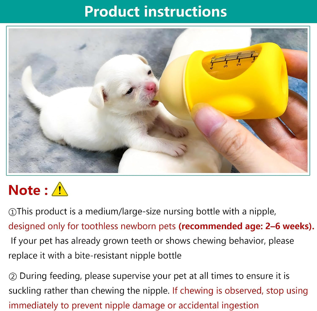 Yellow silicone nipple feeding bottle with measurement markings