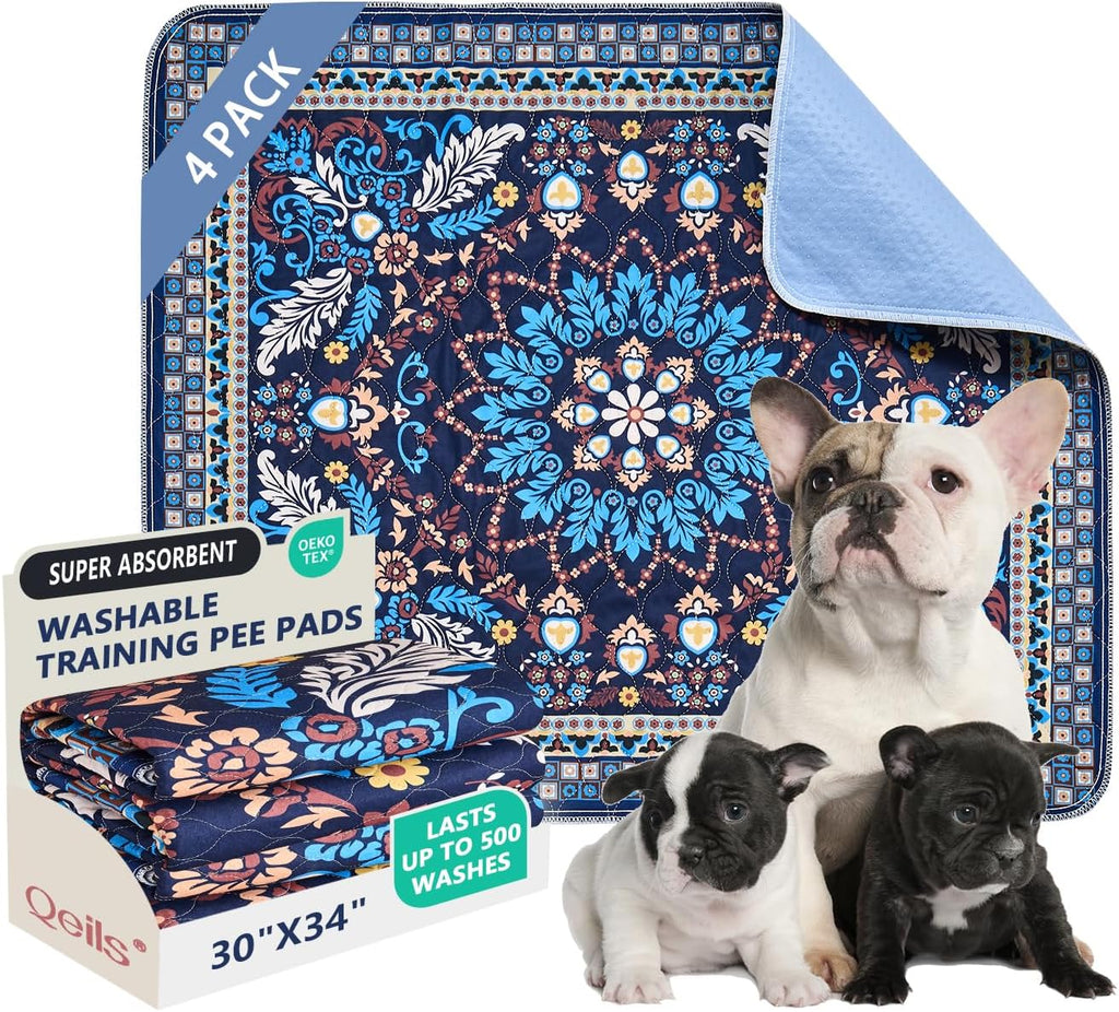Qeils Reusable Puppy Pads, Washable Pee Pads Super Absorbent Dog Training Pads, Non-Slip Leakproof Wee Wee Pads for Crate, Floor, Potty Pads Feeding Mat Dog Pee 2 Pack 18"x24" - Image 14