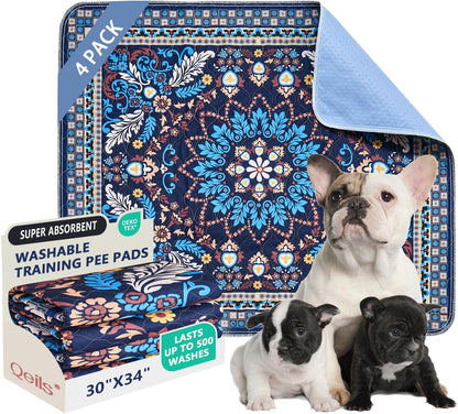Qeils Reusable Puppy Pads, Washable Pee Pads Super Absorbent Dog Training Pads, Non-Slip Leakproof Wee Wee Pads for Crate, Floor, Potty Pads Feeding Mat Dog Pee 2 Pack 18"x24" - Image 14