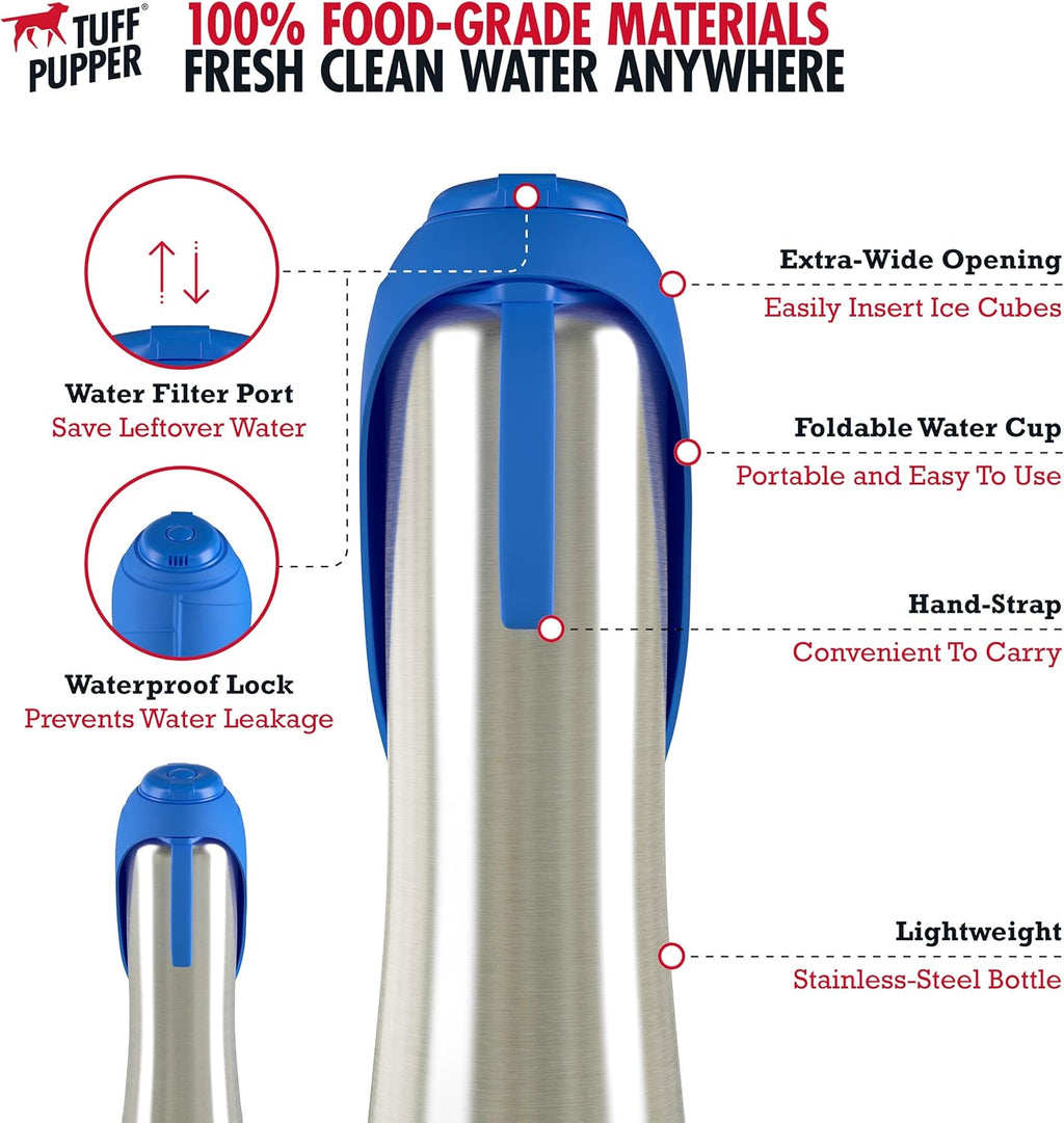 PupFlask Large Dog Water Bottle | 27 or 40 OZ Stainless Steel | Convenient Dog Drink Dispenser | Puppy Travel Water Bowl | Portable Pet Hydration Bottle | Leak Proof | Perfect Size For All Breeds - Image 13