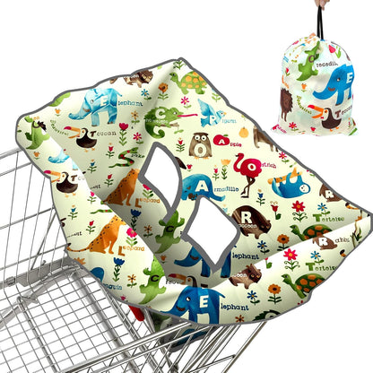 PICcircuit baby shopping cart cover cute zoo print front view