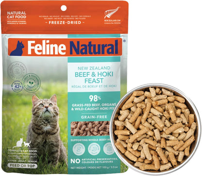 Feline Natural High Protein Dry Cat Food, Freeze-Dried Diet with 98% Meat, Organs & Seafood, No Peas, Grains, or Artificial Additives, Made in New Zealand, Chicken & Lamb, 11oz - Image 9