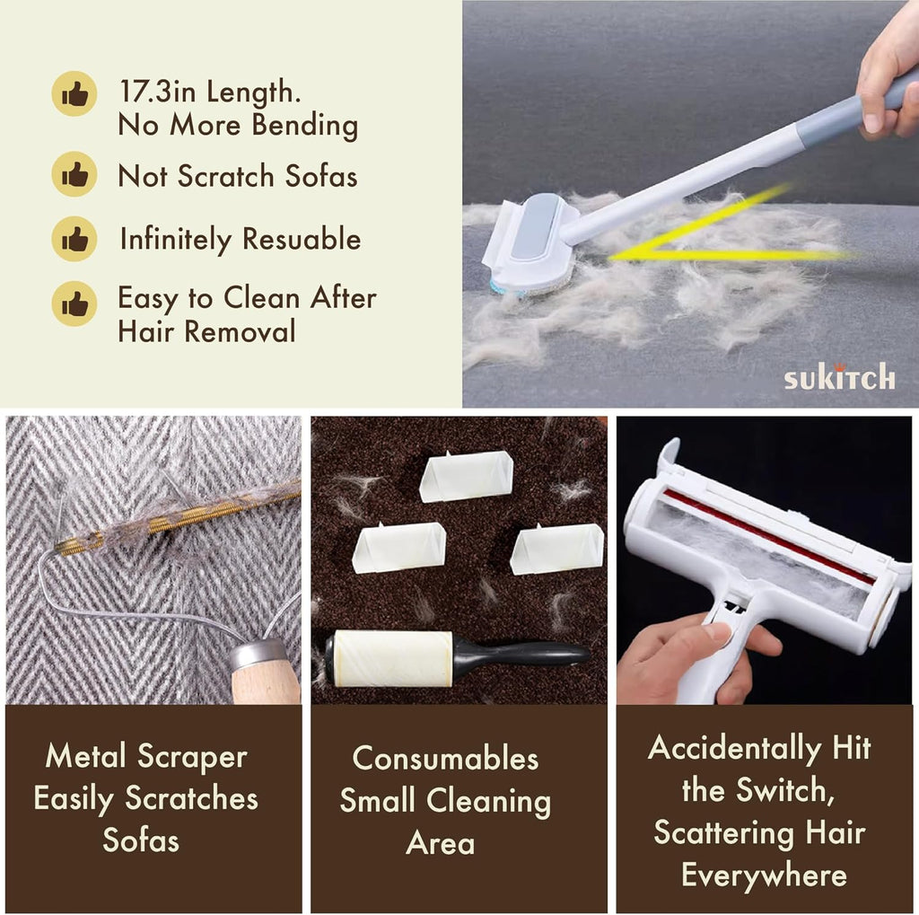 Reusable dog and cat hair remover brush head detail