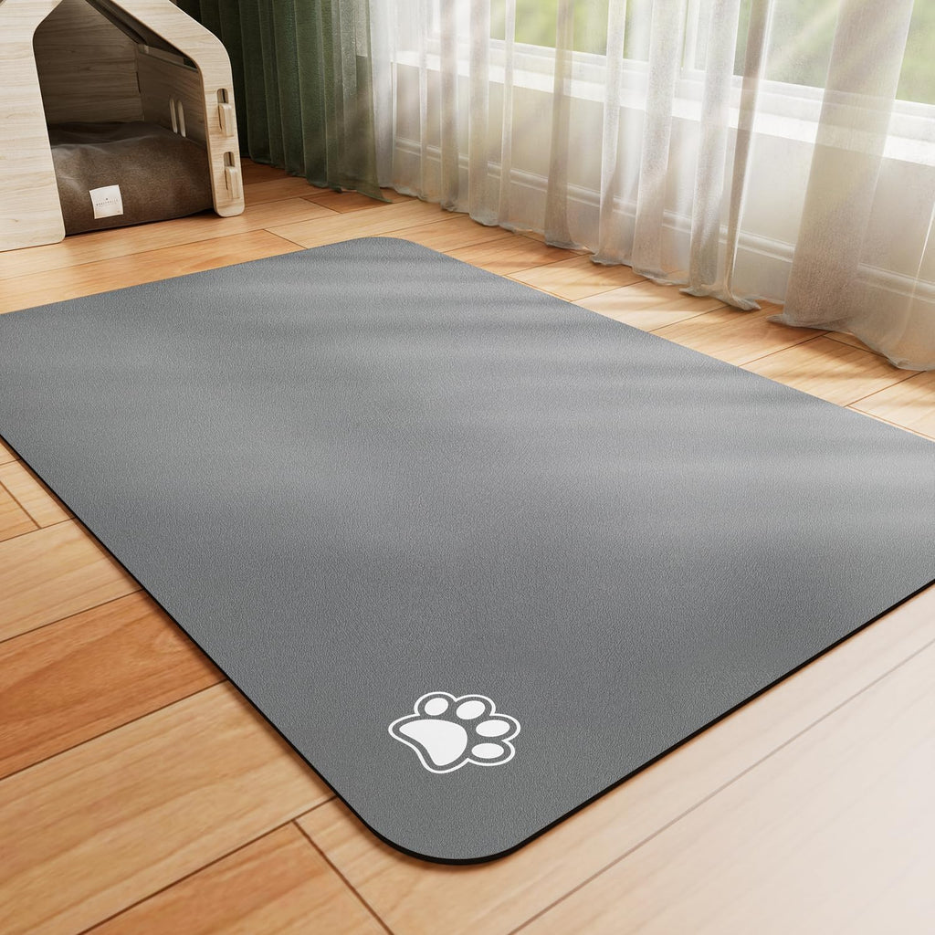 HotLive Dog Food Mat Paw Dark Grey front view