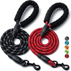 2 Pack Dog Leash, 4/5//6 FT Heavy Duty Nylon Rope Pet Leashes with Comfortable Padded Handle, Reflective Dog Leashes for Small Medium and Large Dogs (5FT-1/2,Black/Black) - Image 10