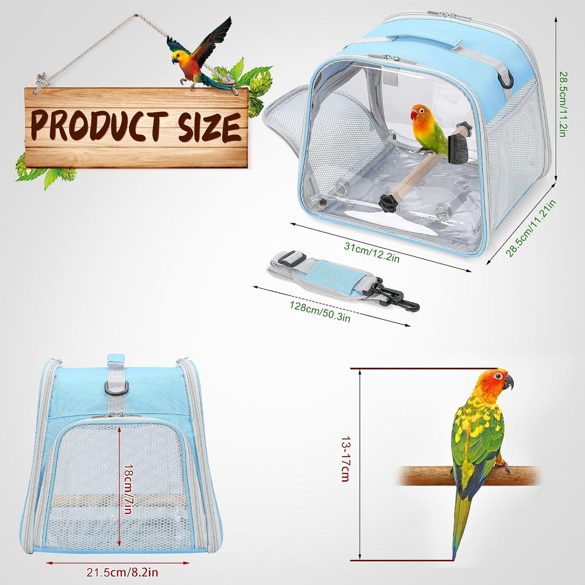 Suertree parrot travel cage side mesh ventilation panel