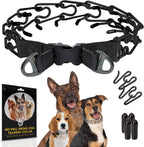 PetJett Prong Training Collar For Dogs front view showing stainless steel links and quick release buckle