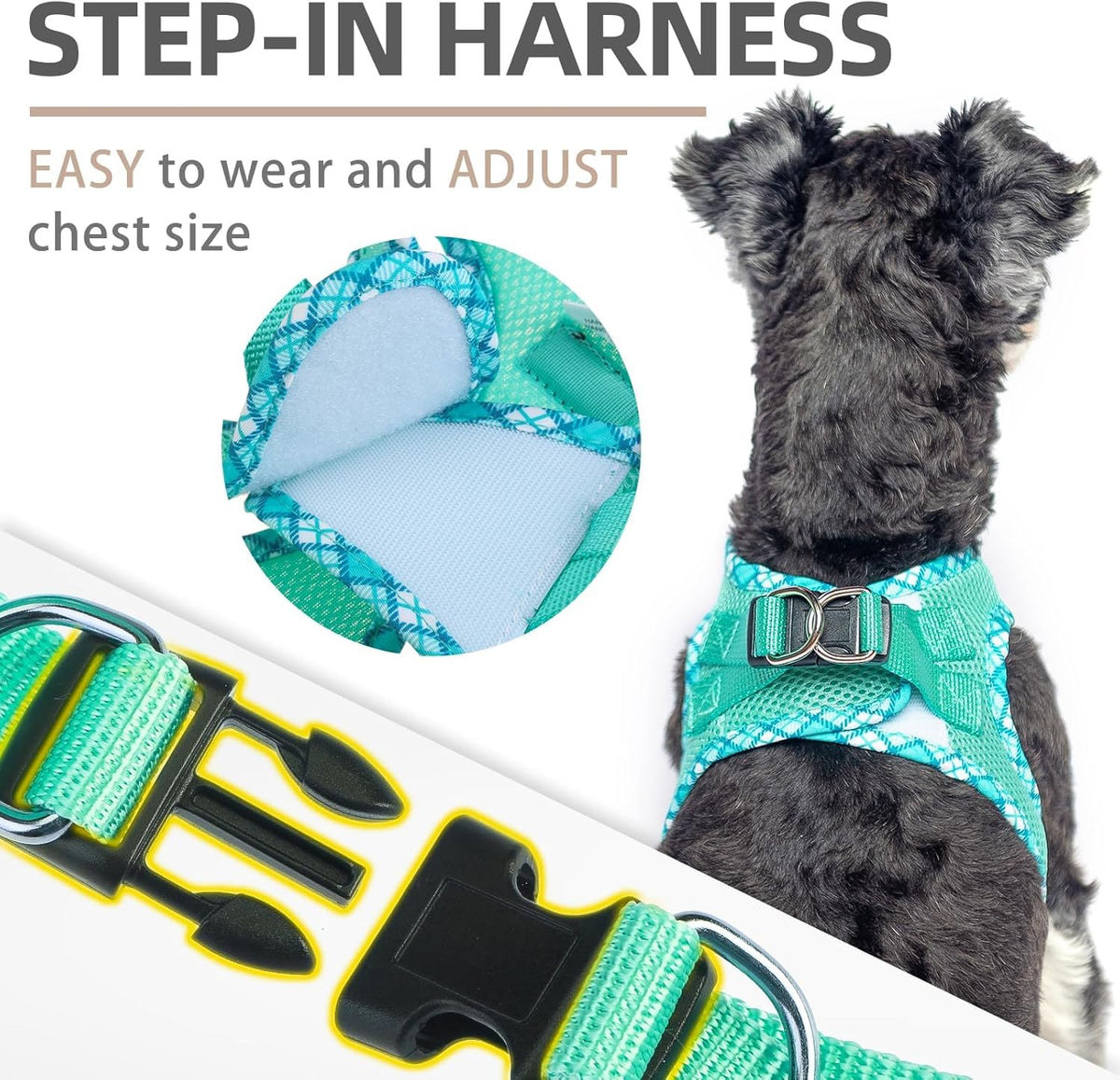 Breathable air mesh small dog vest in vibrant green pattern