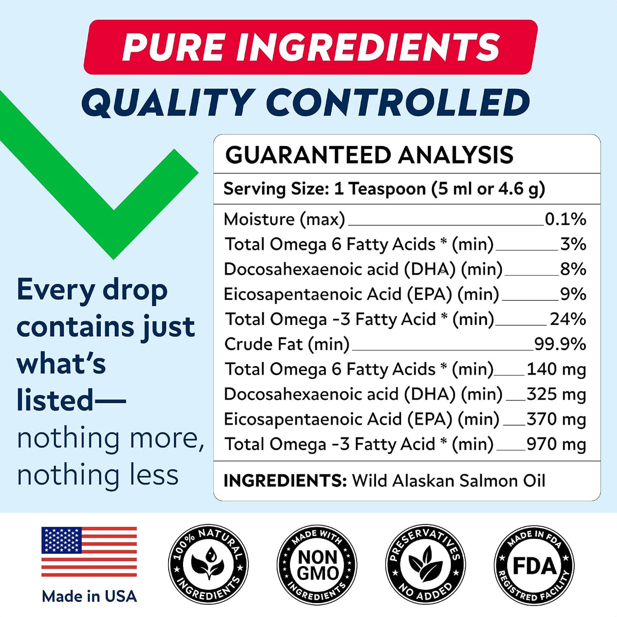 STRELLALAB liquid salmon oil for pets displaying easy application dispensing pump mechanism.