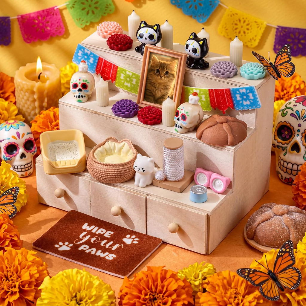 Dia De Los Muertos Mini Ofrenda Altar Day of The Dead Decor, Cat - Image 4