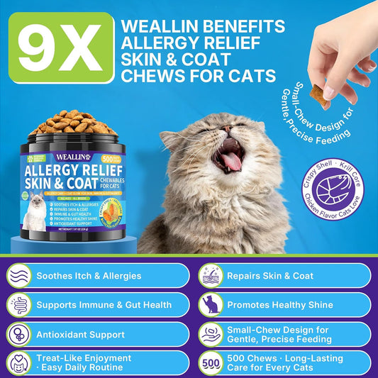 Crunchy cat treats with a krill core shown outside the packaging.
