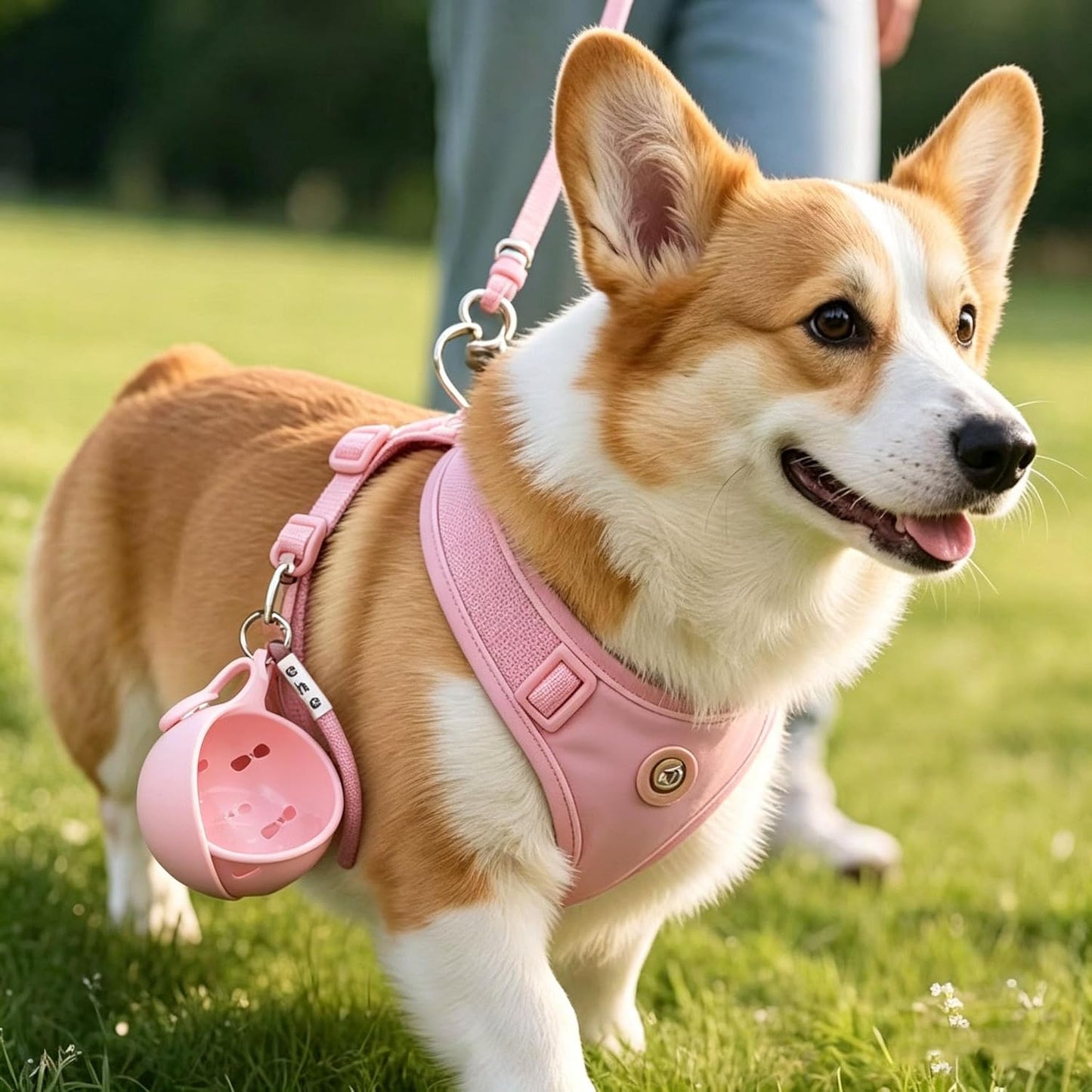 Leak proof travel pet water dispenser for dogs and cats on hikes