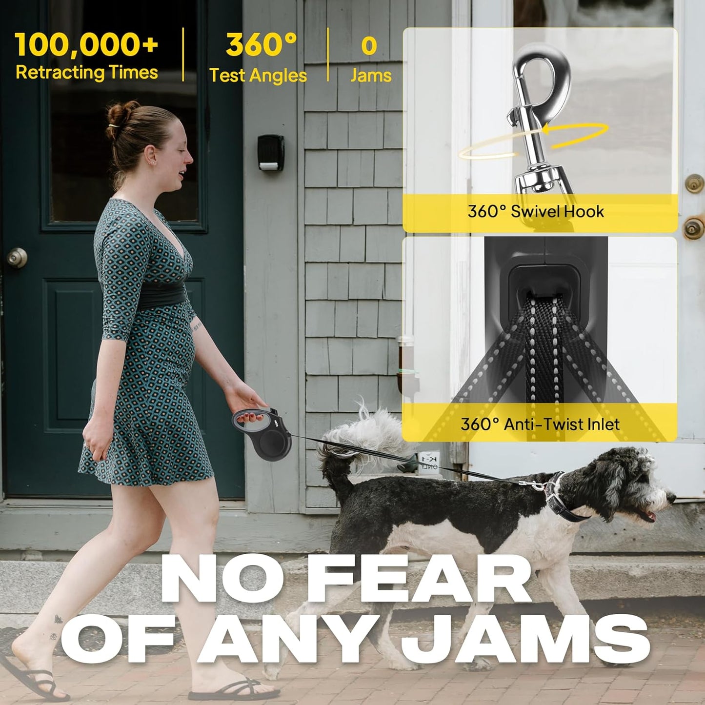 Fida 16 feet leash anti-slip handle detail