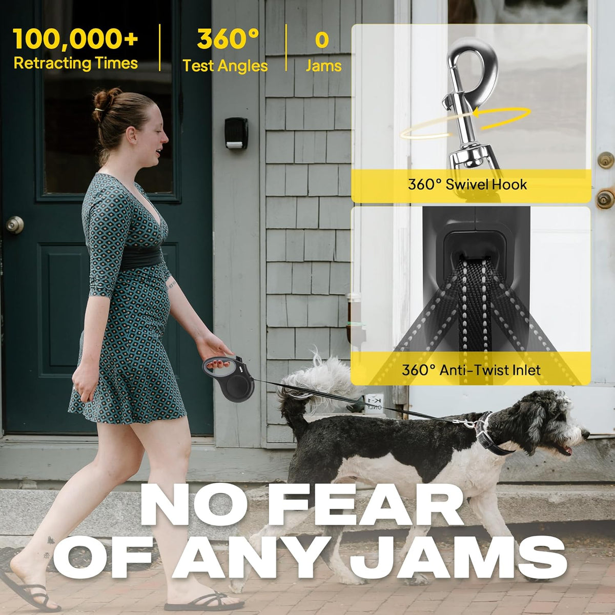 Fida 16 feet leash anti-slip handle detail