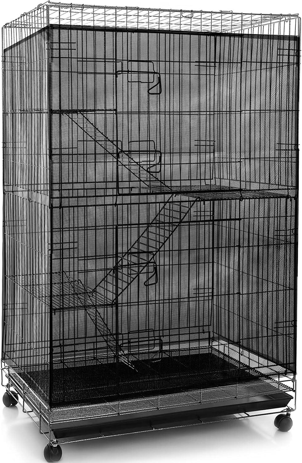 Shappy Large Bird Cage Seed Catcher,Bird Cage Cover Net Skirt Guard,Adjustable Soft Airy Mesh Net for Parrot Parakeet Macaw(118 x 15 Inch/ 300 x 37 cm,Black) - Image 11
