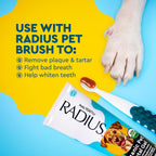 Radius toothpaste tube with pet toothbrush