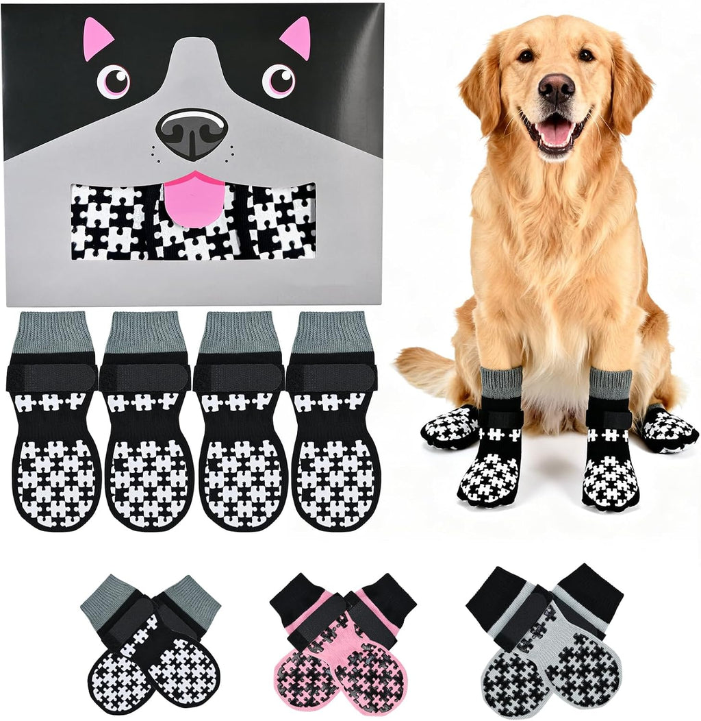 Rouwinne non slip dog socks size large front view