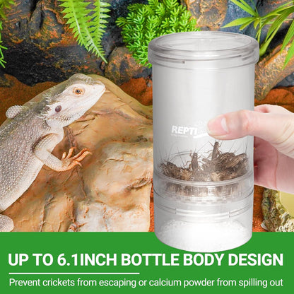 Top view of Repti Zoo cricket dispenser with rotating opening