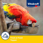 Bowl filled with tropical dried fruit mix for parrots