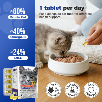 Premium imported omega 3 fish oil for kitten growth and immunity