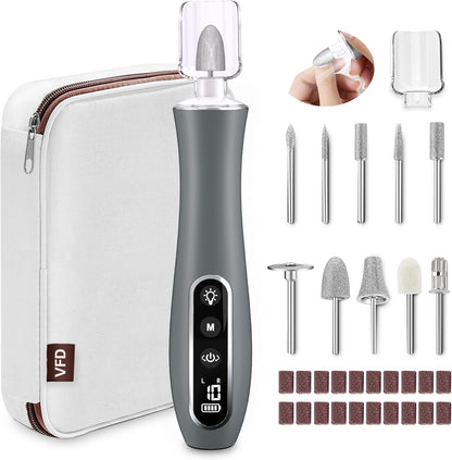 VFD cordless electric nail file drill front view professional kit