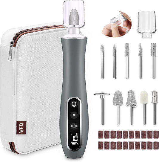 VFD cordless electric nail file drill front view professional kit