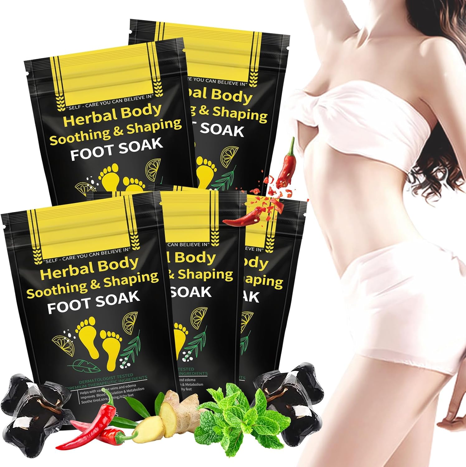 BEFIVECOK Herbal Body Detox Foot Soak Beads front packaging view for relaxing foot bath