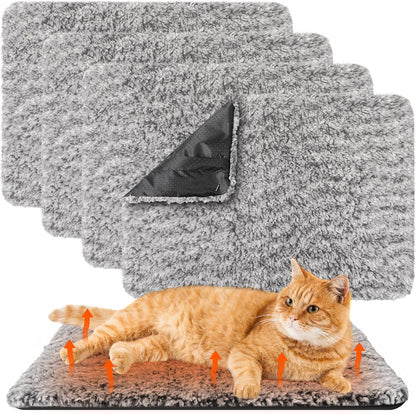 Drydiet 4 Pack Self Warming Cat Pads Self Heating Cat Mat Washable Homeless Dogs Thermal Pads Kennel Pad Reflects Body Heat Warm Crate Bed Mat for Indoor Outdoor Pet(Gray,16 x 20 Inch) - Image 15
