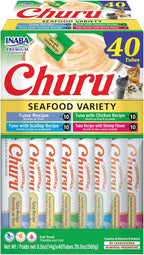 INABA Churu Cat Treats, Lickable, Squeezable Creamy Pure Cat Treat with Green Tea Extract & Taurine, 0.5 Ounces Each Tube, 50 Tubes, Tuna & Chicken Variety - Image 13