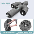 Spacious cat tunnel tube displaying robust internal spring frame construction