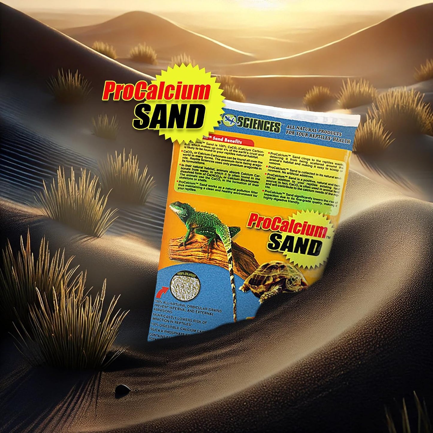Authentic USA imported reptile sand 10 pound bag packaging