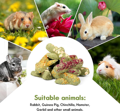 Abizoo Rabbit Chew Toys Natural Timothy Hay Oat Bunny Treats Snack Bunny Chew Sticks 9 Pcs Compressed Cactus Bunnies Enrichment Toys for Rabbit Guinea Pig Hamster Chinchilla Gerbil Dental Care - Image 9