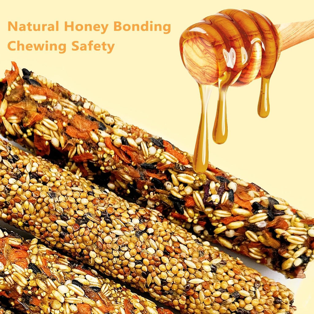 Acsist 3 pieces pack bird treat sticks ingredients display