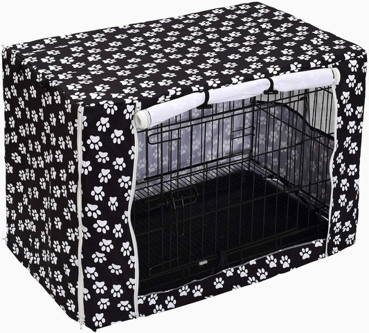 Pethiy pet cage privacy shield with rolled up front door showcasing side mesh window ventilation