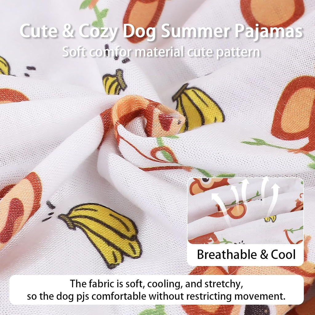Dinkinty soft pet onesie laid flat to show the convenient pullover neck design.