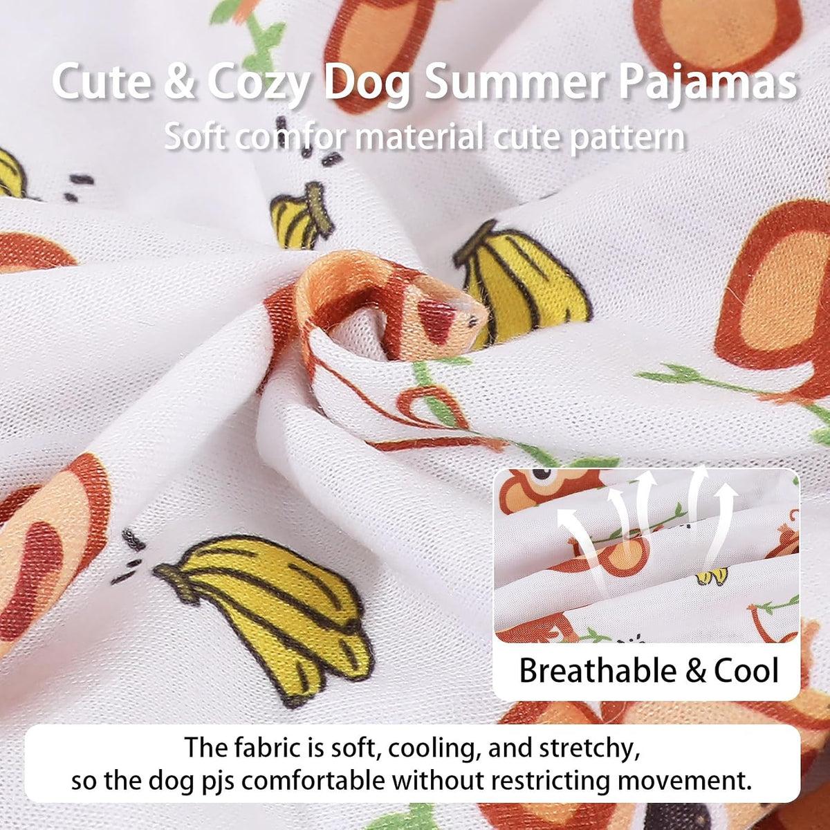 Dinkinty soft pet onesie laid flat to show the convenient pullover neck design.