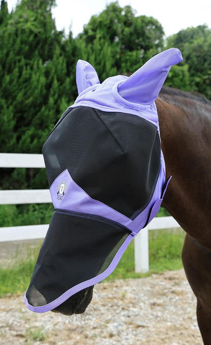 Close up of 3D eye visor on T Teke horse fly mask