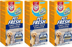 Arm & Hammer pet safe room and rug deodorizing powder with OxiClean dirt fighting technology.
