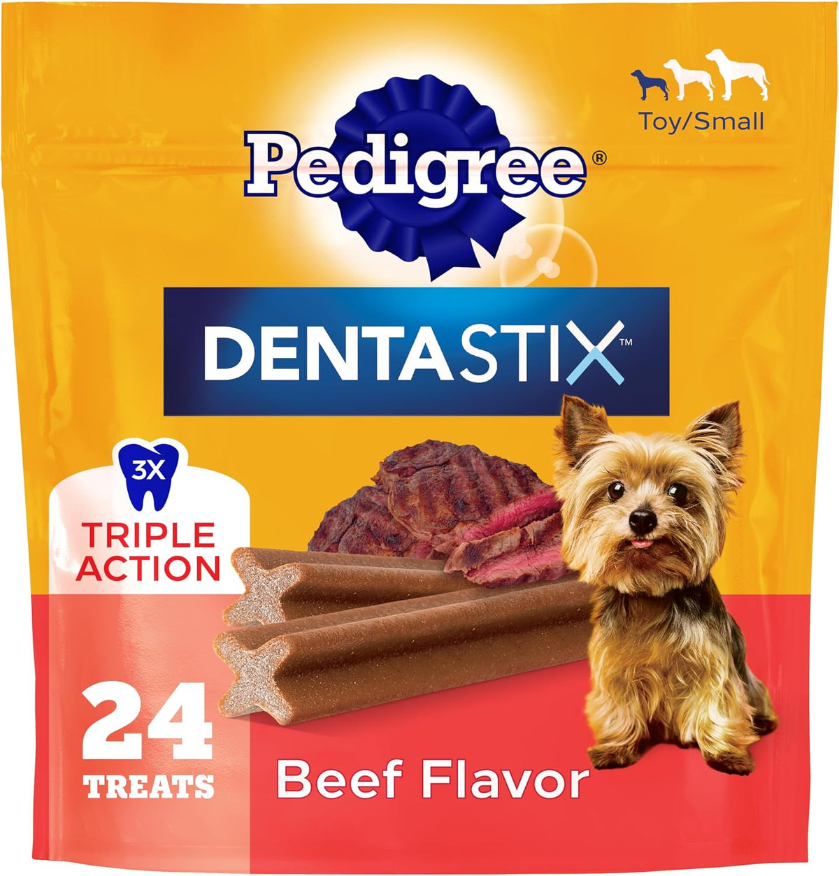 Pedigree Dentastix Dental Chews for Dogs, Small and Toy Breed Dog Treats, Original, Beef & Fresh Flavor, 2.36 lb. Variety Pack (157 Treats Total) - Image 10