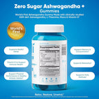 Goli Zero Sugar Ashwagandha gummies bottle label details