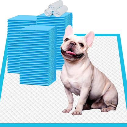 IMMCUTE Puppy Pads 22"x23" 100 Count | 6-Layer Leak-Proof & Super Absorbent Dog Training Pads | Disposable Potty Pads for Puppies, Dogs, Cats & Rabbits | Blue & White - Image 11