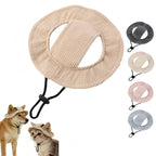 Corduroy Dog Sun Hat with Ear Holes, Adjustable Strap Pet Cap for Small Medium Dogs, Breathable UV Protection, Multiple (Blue, M) - Image 9