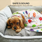 Wrinkle resistant pet throws protecting a car seat during travel