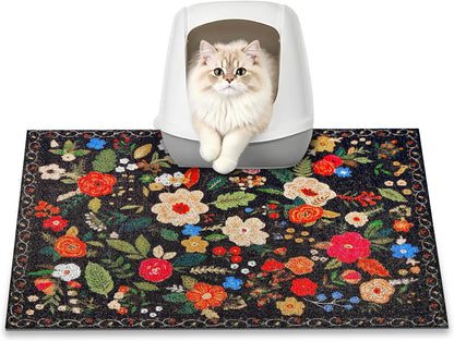 Imported high durability cat mat for litter box scatter protection